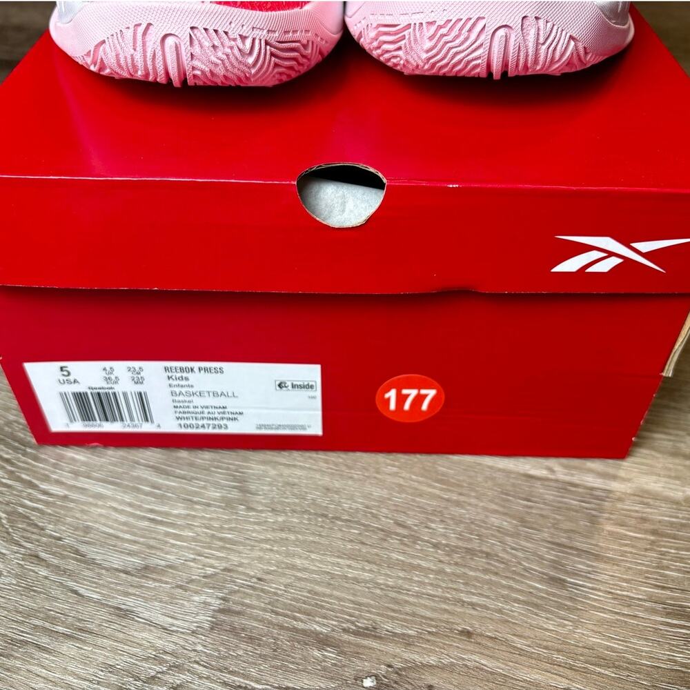 New with tag/box - 5Y - Reebok Press Shoes - Pink/White - Picture 6 of 9
